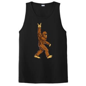 Bigfoot Rock On Sasquatch Rock And Roll Funny PosiCharge Competitor Tank