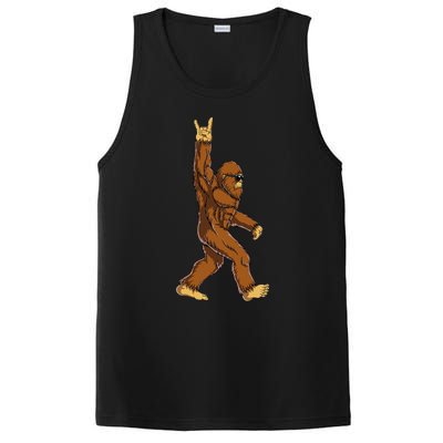 Bigfoot Rock On Sasquatch Rock And Roll Funny PosiCharge Competitor Tank