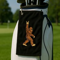 Bigfoot Rock On Sasquatch Rock And Roll Funny Golf Towel
