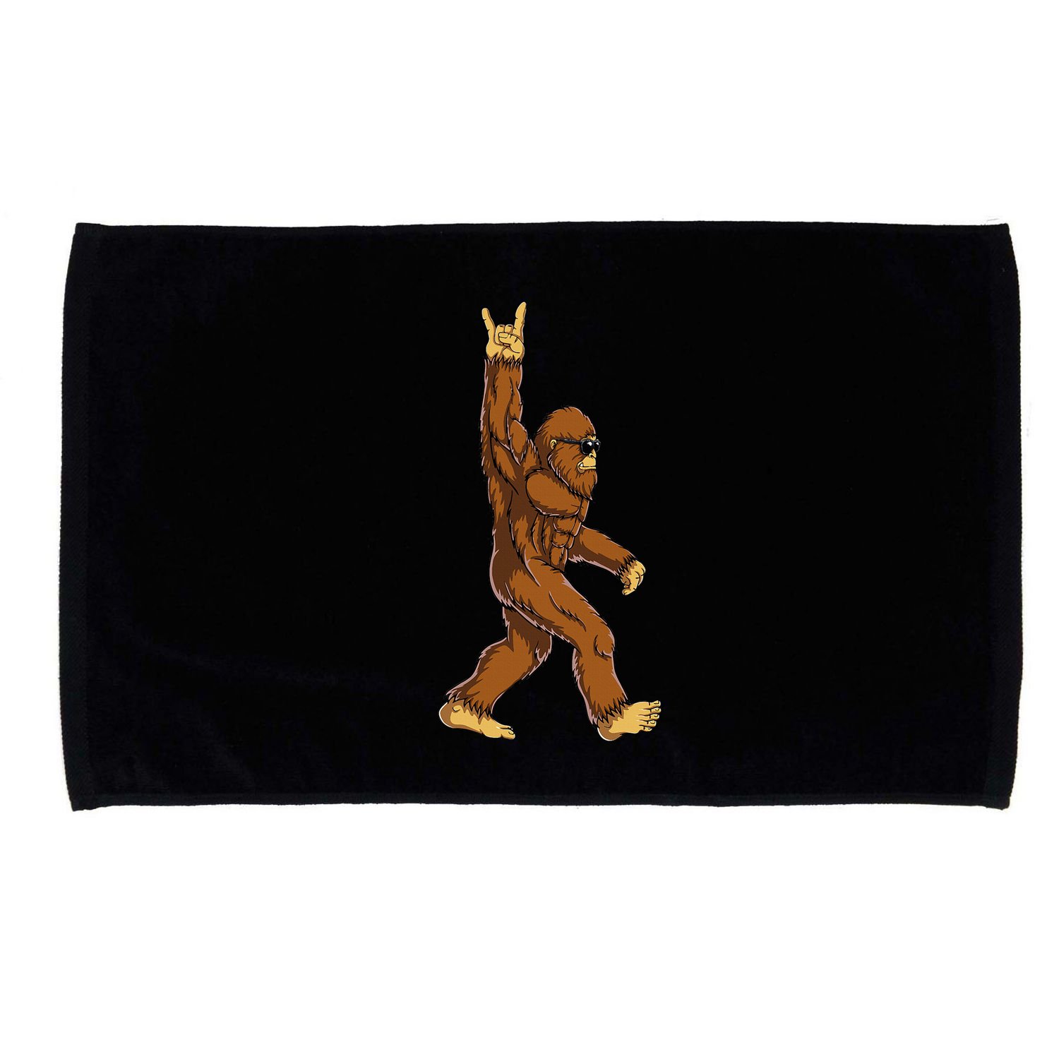 Bigfoot Rock On Sasquatch Rock And Roll Funny Microfiber Hand Towel