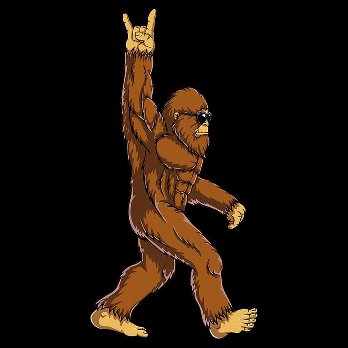 Bigfoot Rock On Sasquatch Rock And Roll Funny Crop Top