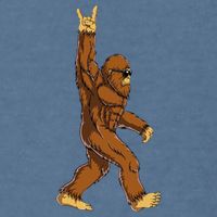 Bigfoot Rock On Sasquatch Rock And Roll Funny Garment-Dyed Sweatshirt
