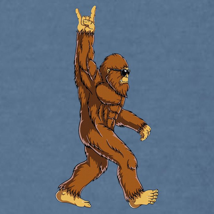 Bigfoot Rock On Sasquatch Rock And Roll Funny Garment-Dyed Sweatshirt