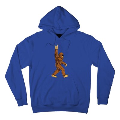 Bigfoot Rock On Sasquatch Rock And Roll Funny Hoodie