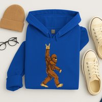 Bigfoot Rock On Sasquatch Rock And Roll Funny Hoodie