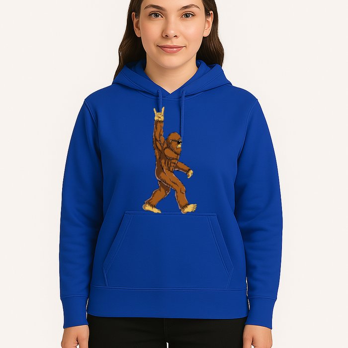 Bigfoot Rock On Sasquatch Rock And Roll Funny Hoodie