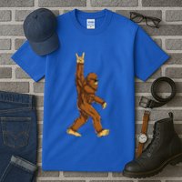 Bigfoot Rock On Sasquatch Rock And Roll Funny Tall T-Shirt