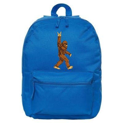 Bigfoot Rock On Sasquatch Rock And Roll Funny 16 in Basic Backpack