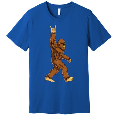 Bigfoot Rock On Sasquatch Rock And Roll Funny Premium T-Shirt