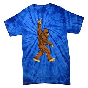 Bigfoot Rock On Sasquatch Rock And Roll Funny Tie-Dye T-Shirt