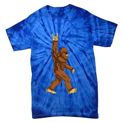 Bigfoot Rock On Sasquatch Rock And Roll Funny Tie-Dye T-Shirt