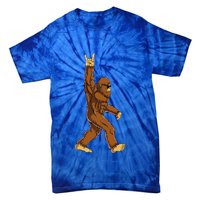 Bigfoot Rock On Sasquatch Rock And Roll Funny Tie-Dye T-Shirt