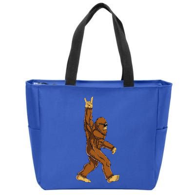 Bigfoot Rock On Sasquatch Rock And Roll Funny Zip Tote Bag