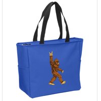 Bigfoot Rock On Sasquatch Rock And Roll Funny Zip Tote Bag