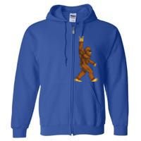 Bigfoot Rock On Sasquatch Rock And Roll Funny Full Zip Hoodie