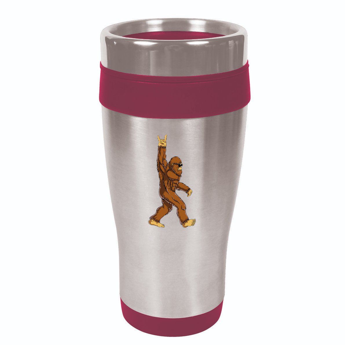 Bigfoot Rock On Sasquatch Rock And Roll Funny 16oz Travel Tumbler