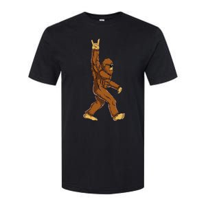 Bigfoot Rock On Sasquatch Rock And Roll Funny Softstyle CVC T-Shirt