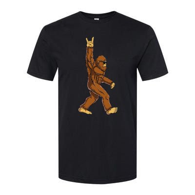 Bigfoot Rock On Sasquatch Rock And Roll Funny Softstyle CVC T-Shirt