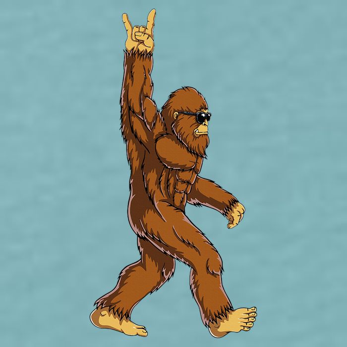 Bigfoot Rock On Sasquatch Rock And Roll Funny Sueded Cloud Jersey T-Shirt