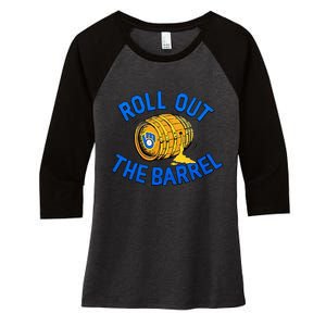 Brewers Roll Out The Barrel Women's Tri-Blend 3/4-Sleeve Raglan Shirt