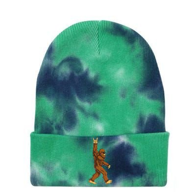 Bigfoot Rock On Sasquatch Rock And Roll Funny Tie Dye 12in Knit Beanie