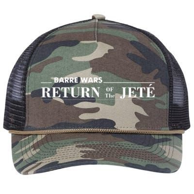 Barre Return Of The Jete Ballet Ballerina Joke Quote Retro Rope Trucker Hat Cap