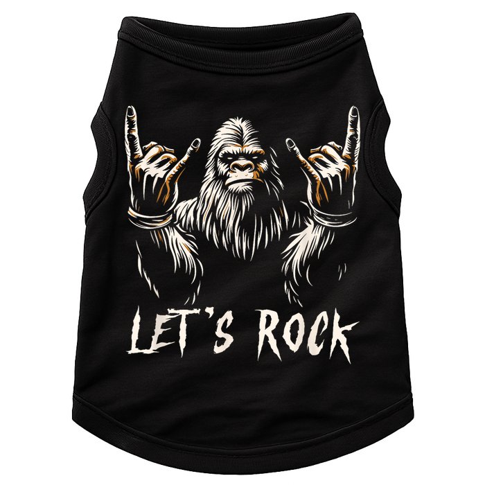 Bigfoot Rock On Funny Sasquatch Rock And Roll LetS Rock Doggie Tank
