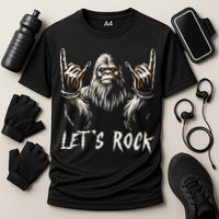 Bigfoot Rock On Funny Sasquatch Rock And Roll LetS Rock Performance Shirt
