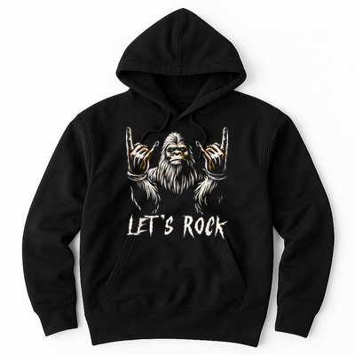 Bigfoot Rock On Funny Sasquatch Rock And Roll LetS Rock Hoodie