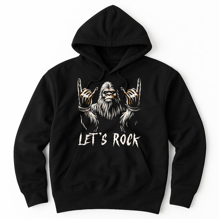 Bigfoot Rock On Funny Sasquatch Rock And Roll LetS Rock Hoodie