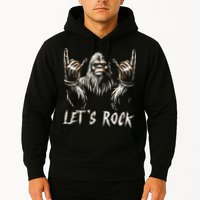 Bigfoot Rock On Funny Sasquatch Rock And Roll LetS Rock Hoodie