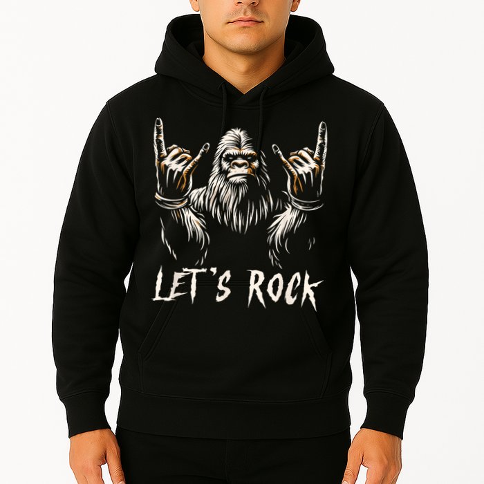 Bigfoot Rock On Funny Sasquatch Rock And Roll LetS Rock Hoodie