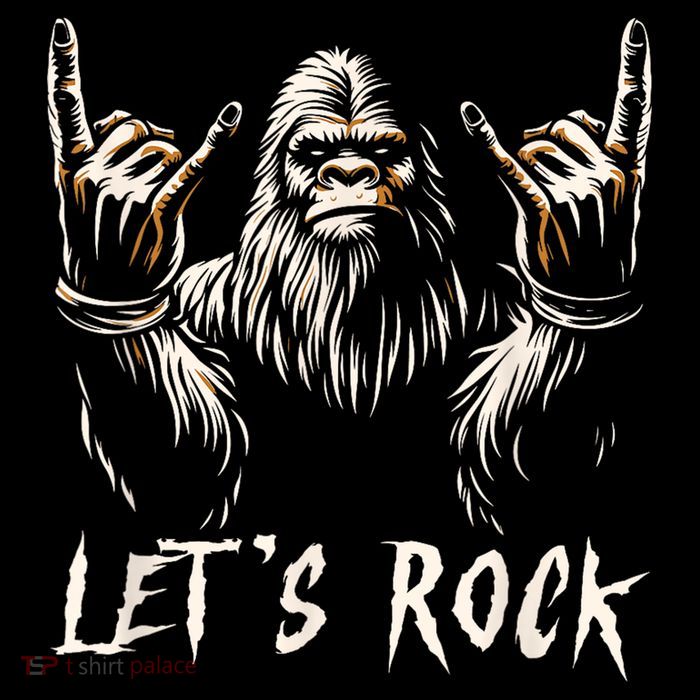 Bigfoot Rock On Funny Sasquatch Rock And Roll LetS Rock T-Shirt