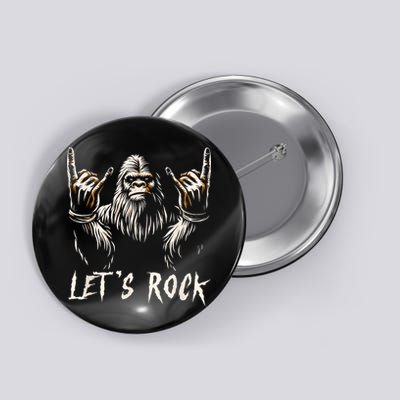 Bigfoot Rock On Funny Sasquatch Rock And Roll LetS Rock Button