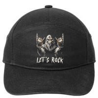 Bigfoot Rock On Funny Sasquatch Rock And Roll LetS Rock 7-Panel Snapback Hat