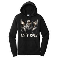 Bigfoot Rock On Funny Sasquatch Rock And Roll LetS Rock Women's Pullover Hoodie