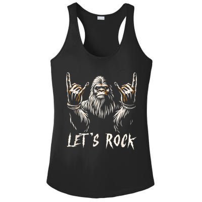 Bigfoot Rock On Funny Sasquatch Rock And Roll LetS Rock Ladies PosiCharge Competitor Racerback Tank