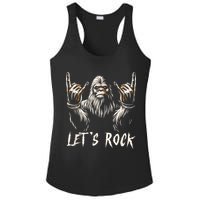 Bigfoot Rock On Funny Sasquatch Rock And Roll LetS Rock Ladies PosiCharge Competitor Racerback Tank