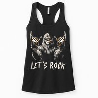 Bigfoot Rock On Funny Sasquatch Rock And Roll LetS Rock Womens Tank Top