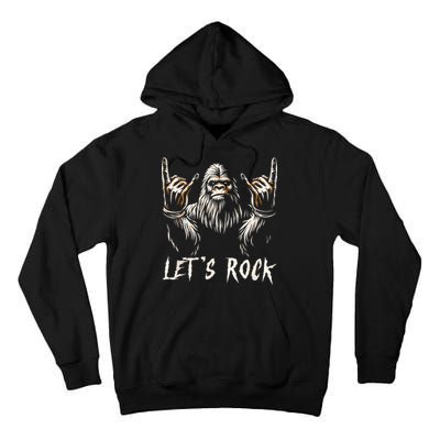 Bigfoot Rock On Funny Sasquatch Rock And Roll LetS Rock Tall Hoodie