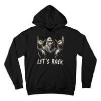 Bigfoot Rock On Funny Sasquatch Rock And Roll LetS Rock Tall Hoodie