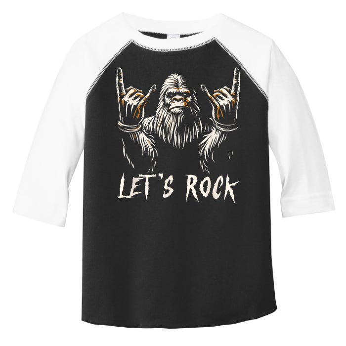 Bigfoot Rock On Funny Sasquatch Rock And Roll LetS Rock Toddler Fine Jersey T-Shirt