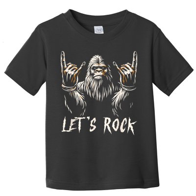 Bigfoot Rock On Funny Sasquatch Rock And Roll LetS Rock Toddler T-Shirt