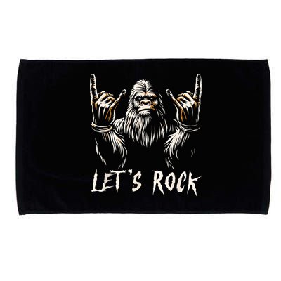 Bigfoot Rock On Funny Sasquatch Rock And Roll LetS Rock Microfiber Hand Towel