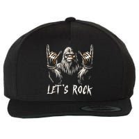 Bigfoot Rock On Funny Sasquatch Rock And Roll LetS Rock Wool Snapback Cap