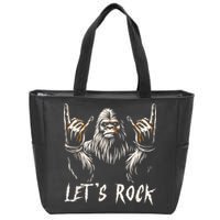 Bigfoot Rock On Funny Sasquatch Rock And Roll LetS Rock Zip Tote Bag