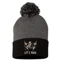 Bigfoot Rock On Funny Sasquatch Rock And Roll LetS Rock Pom Pom 12in Knit Beanie