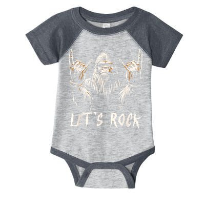 Bigfoot Rock On Funny Sasquatch Rock And Roll LetS Rock Infant Baby Jersey Bodysuit