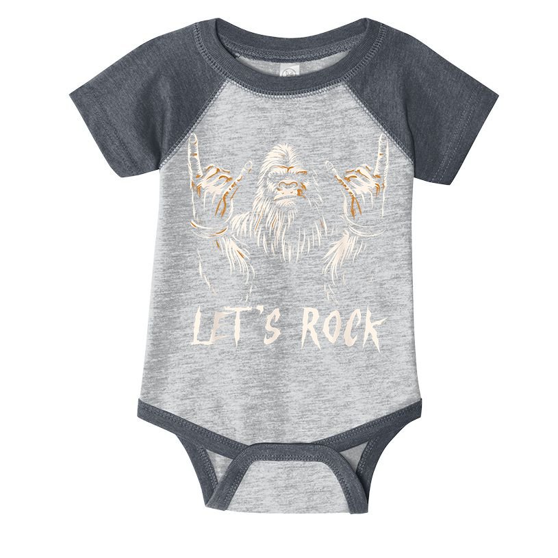 Bigfoot Rock On Funny Sasquatch Rock And Roll LetS Rock Infant Baby Jersey Bodysuit