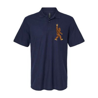 Bigfoot Rock On Sasquatch Rock And Roll Funny Graphic Softstyle Adult Sport Polo